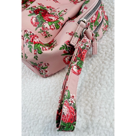 (NWOT) BETSEY JOHNSON • Pink/Multi Floral Print Faux Leather XL Cosmetic Bag - Picture 12 of 16